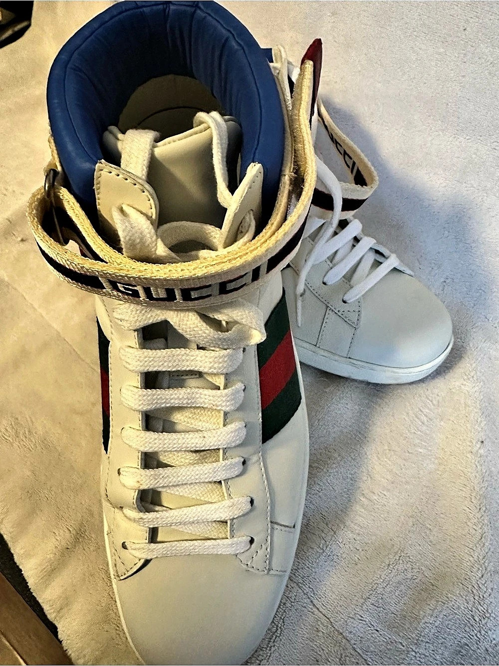 Gucci Stripe Ace High-Top Sneaker Sneakers White & Red